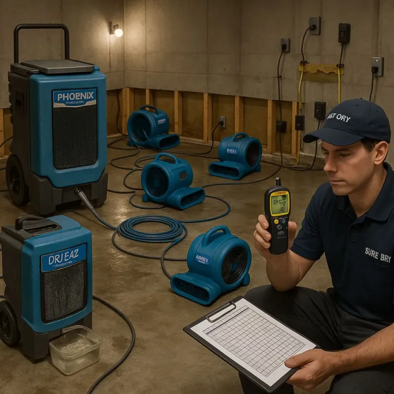 Structural Drying and Dehumidification process in West Perrine, FL